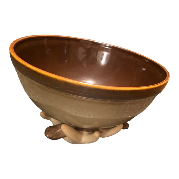 Exquisite Lake Cabin Woodland Home Studio Deer Antler Potter Bowl - 10" Wide - Picture 5 of 6